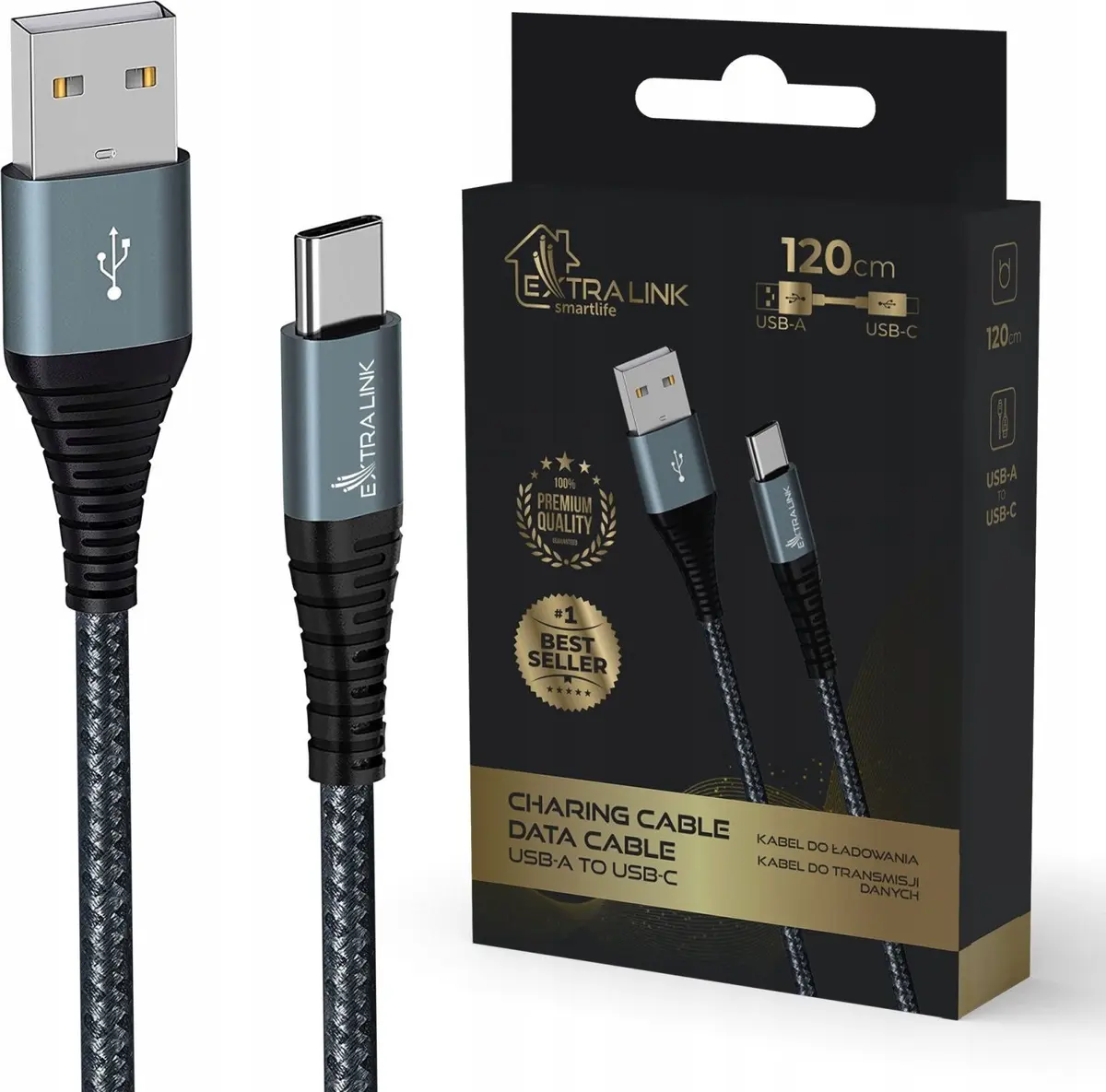 Extralink Smart Life 15W USB-A to USB-C cable Photo 2