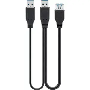 USB Cable Goobay 3.0 0.3m USB 3.2 Gen 1 2x USB A Black