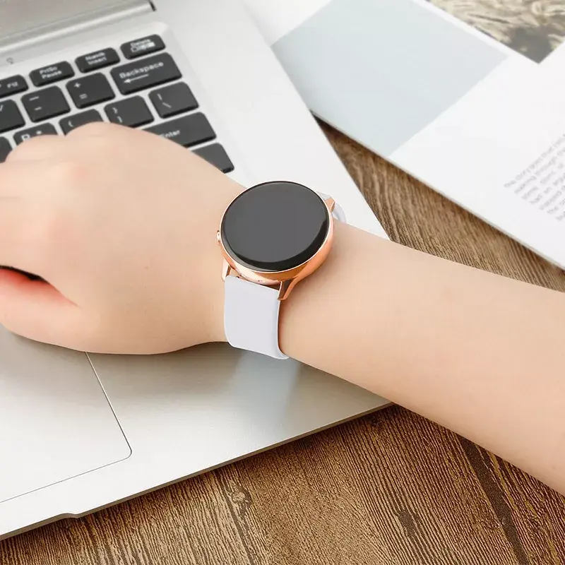 Силиконовый ремешок Hurtel TYS для смарт-часов 20 мм серый Photo 4