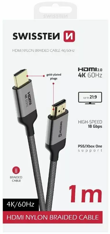 HDMI kabelis SWISSTEN 75501101 — 1 m 4K Photo 4