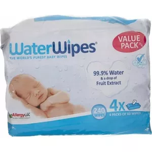 WaterWipes BIO, Water-based wet wipes, 60 pcs.x4