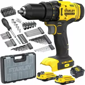 Bezvada urbis-skrūvgriezis STANLEY SFMCD700D2A 18 V, 2×2 Ah akumulatori, 2 ātrumi, 1500 apgr./min, ātras uzgriežņa patrona