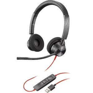 Wired Headset Poly Blackwire 3320 USB-A — Supraaural, Head-band, 2.18 m cable, 130 g, Black