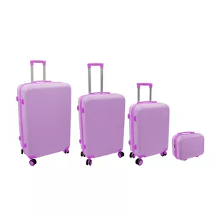 Suitcase set ORDINETT 128228009 — 4 pieces: 98L, 60L, 43L, 15L, pink
