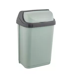 Waste bucket keeeper Rasmus 10L with rotating lid, green, 25.5×19×39 cm