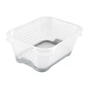 Storage mini basket keeeper Jonas transparent grey 16 x 12 x 7 cm