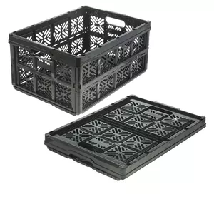 keeeper folding storage box Ida 48×35×23 cm, 32 L, up to 16 kg, black