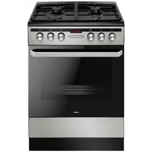 Electric-gas cooker AMICA 58468 with 4 burners, stainless steel, energy class A