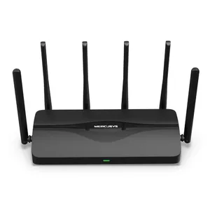 Tabletop router MERCUSYS MR47BE — Tri‑band Wi‑Fi 7 (2.4/5/6 GHz), 9300 Mbps, 3× RJ‑45, 2.5GbE, 6 external antennas