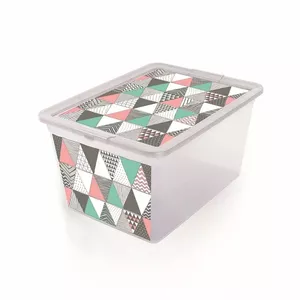 Storage box Branq X box Triangles 30 L — plastic container for home and garage