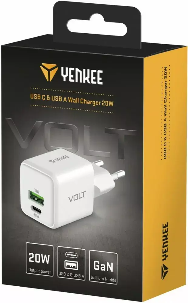 YENKEE YAC G38 20W 3A USB C/A lādētājs Photo 13