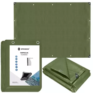 Tarpaulin Springos GA2126 6x8 m 120 g/m² green — protective cover
