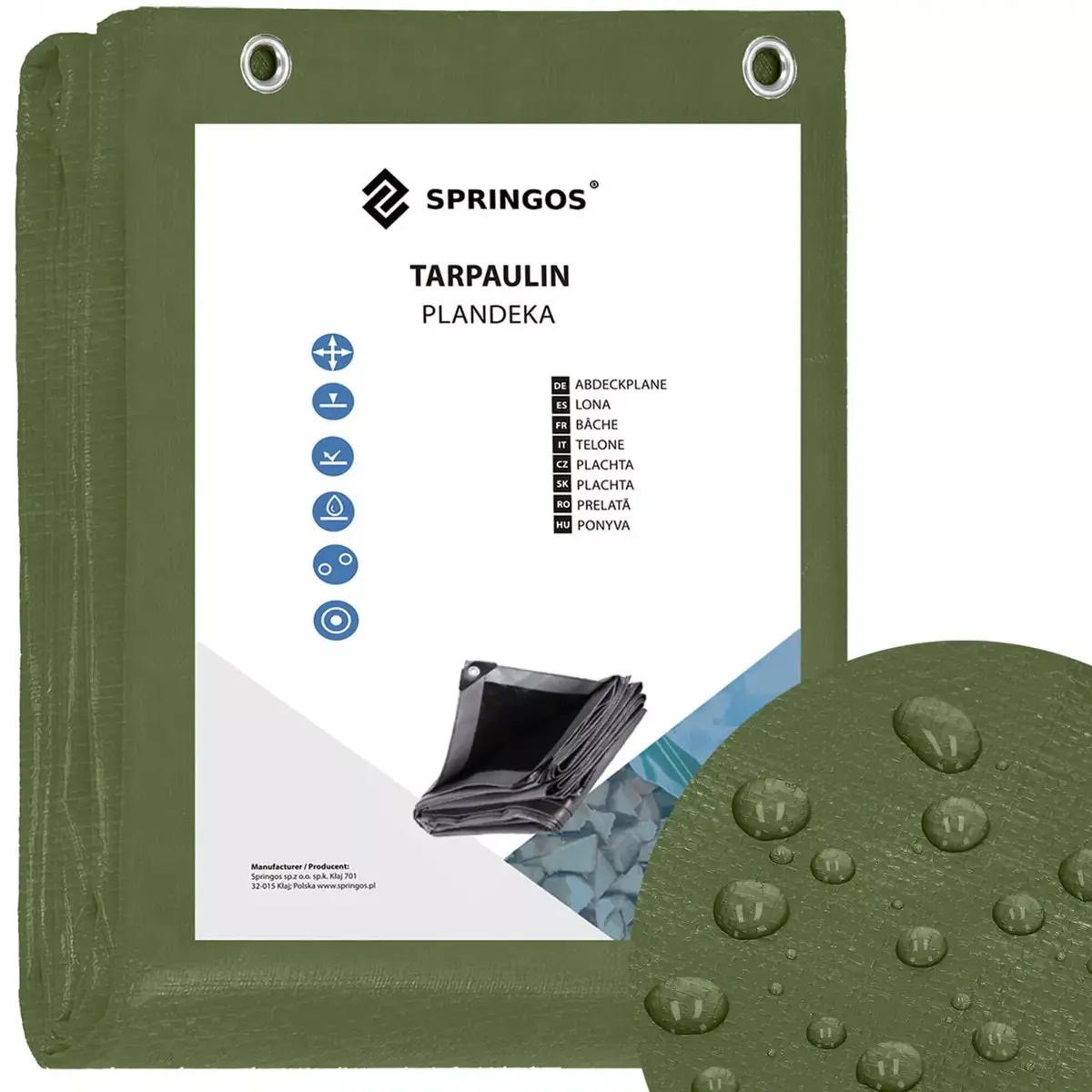 Tarpaulin Springos GA2126 6x8 m 120 g/m² Photo 6