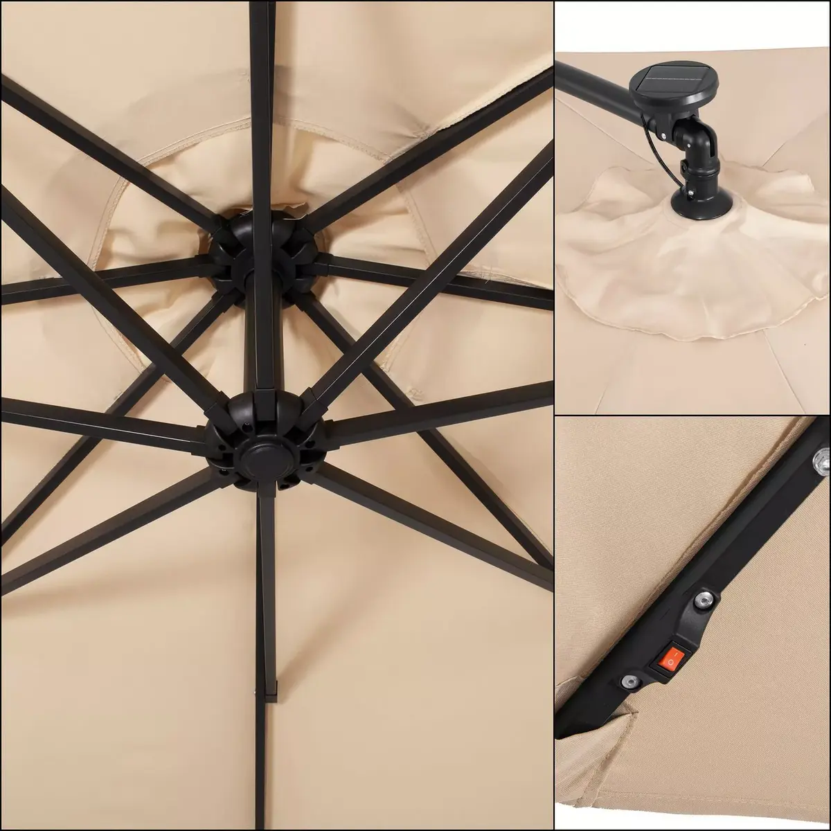 Садовый зонт Springos GU0047 с солнечной панелью 300 см Photo 5
