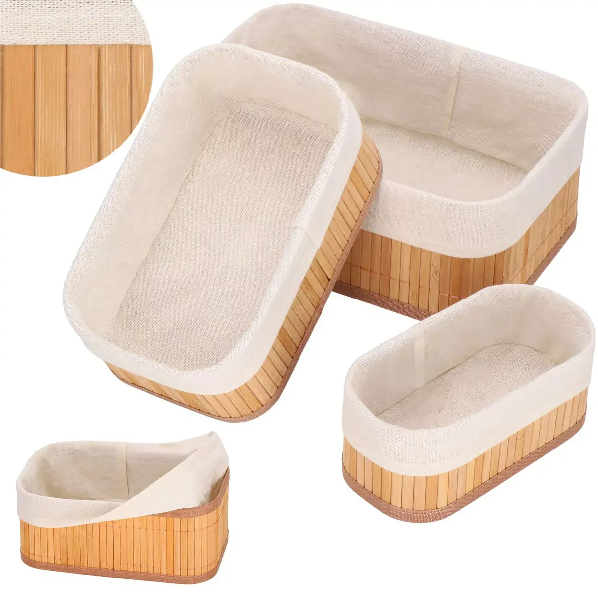 Storage organizers Springos HA0152 bamboo set of 3 Photo 3