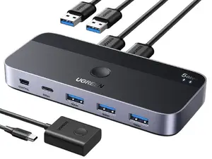 UGREEN USB 3.0 Sharing Switch 2 In 4 Out Host Interface USB Type-A Output Interface USB Type-A and USB Type-C 5 Gbit/s
