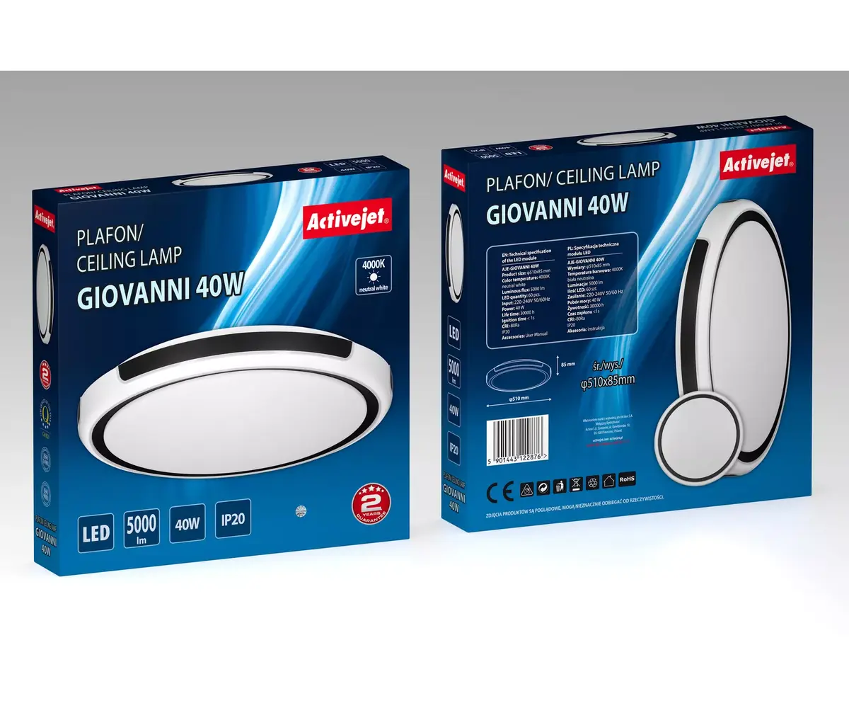 Потолочный LED светильник ActiveJet AJE-GIOVANNI 40W Photo 5