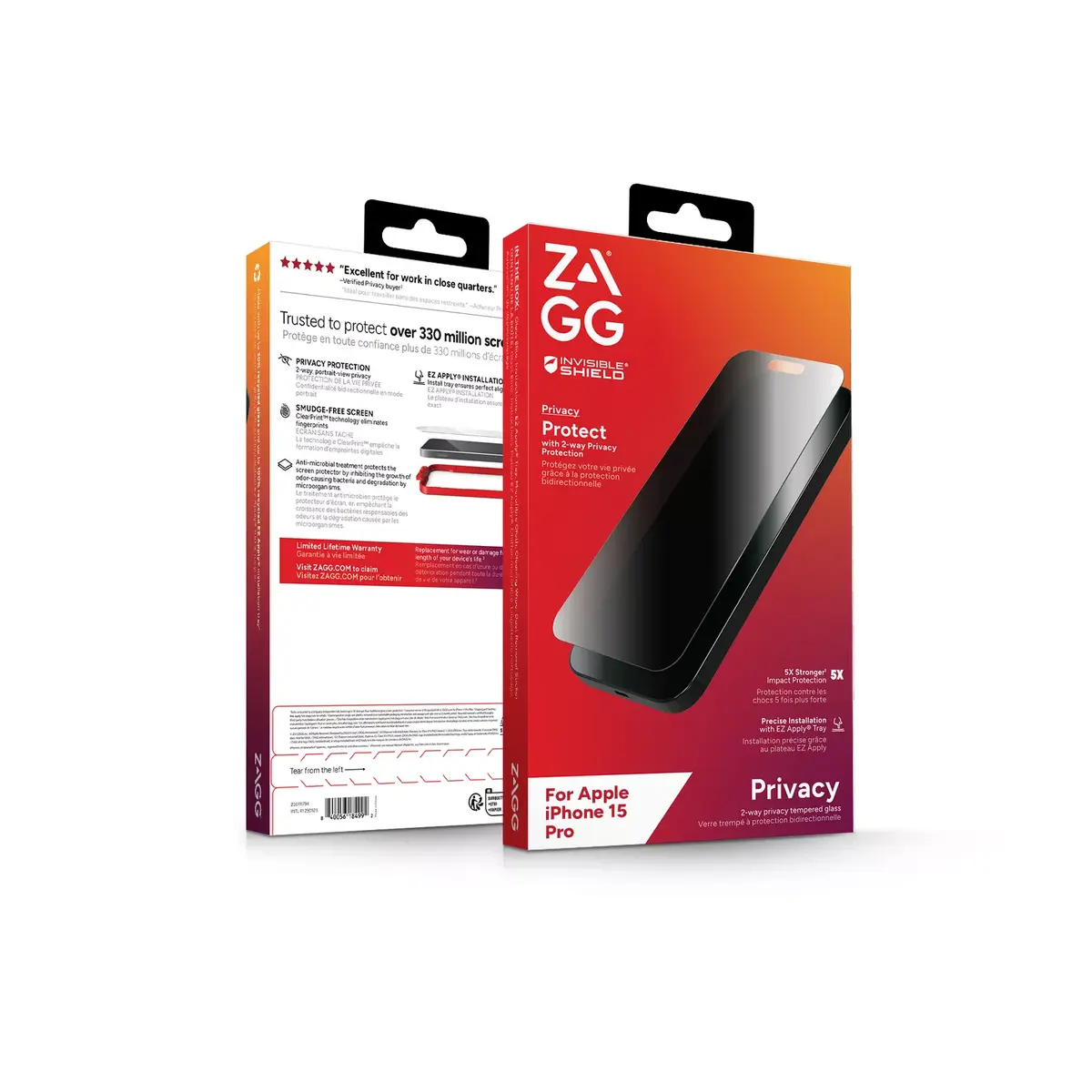 ZAGG InvisibleShield Glass Elite Privacy Ekrāna aizsargs iPhone 15 Pro Photo 3