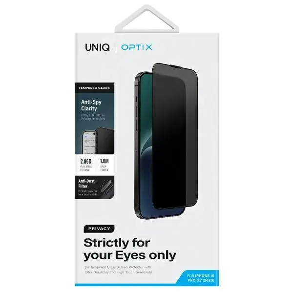 Закалённое приватное стекло Uniq Optix iPhone 15 Pro Max Photo 2