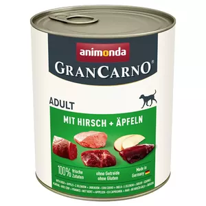 Влажный корм для собак animonda GranCarno Adult — Оленина и Яблоко, банка 800 г, белок 10.5%, жир 5%, влага 79%
