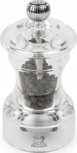 Pepper mill PEUGEOT Bistro 10 cm, transparent acrylic, adjustable grind