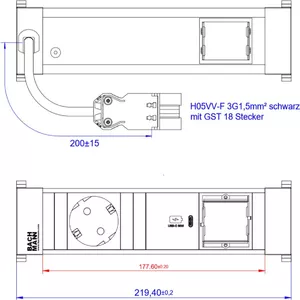 Удлинитель Bachmann 916.505 с 1x Schuko розеткой и 1x USB‑C 30W