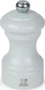 Pepper mill PEUGEOT Bistro 10 cm — pearl grey painted wood, manual grinder