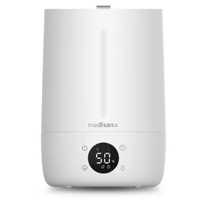 Humidifier Medisana AH 663 Ultrasonic 4.5 L, 300 ml/h, up to 30 m², LED, Touch, White/Black