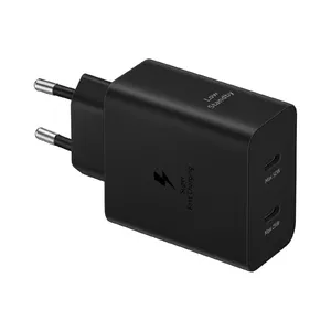 Сетевой адаптер Samsung EP-T5020 — 2× USB-C, вход 5 В 100–240 В, кабель 1.8 м, чёрный