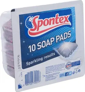 Cleaning pads Spontex 19500200 steel wool pads with 30% soap content, pack of 10