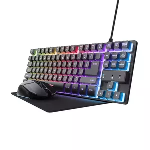 Gaming Keyboard Mouse included Trust GXT 794 QWERTZ German Black