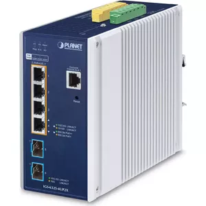 Управляемый коммутатор PLANET IP30 DIN-rail L3 2.5G PoE 4 порта