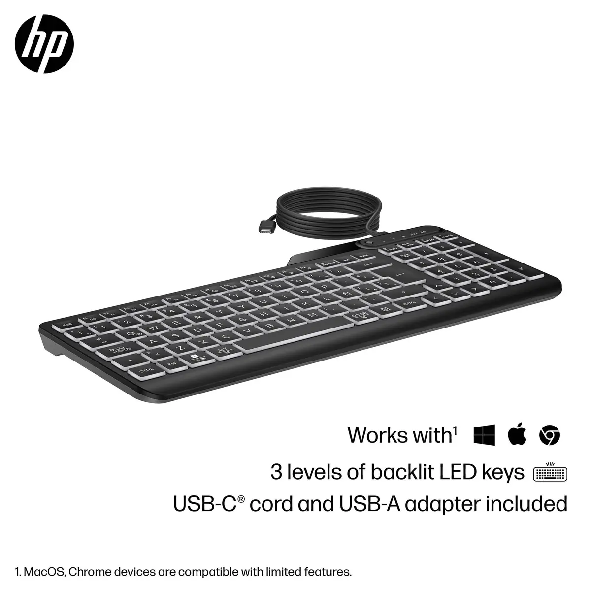 Проводная клавиатура HP 405 Multi-Device с подсветкой Photo 14