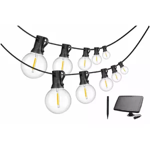 String lights ArtFlow G40 E12 — 25 bulbs, 15 m, black cable