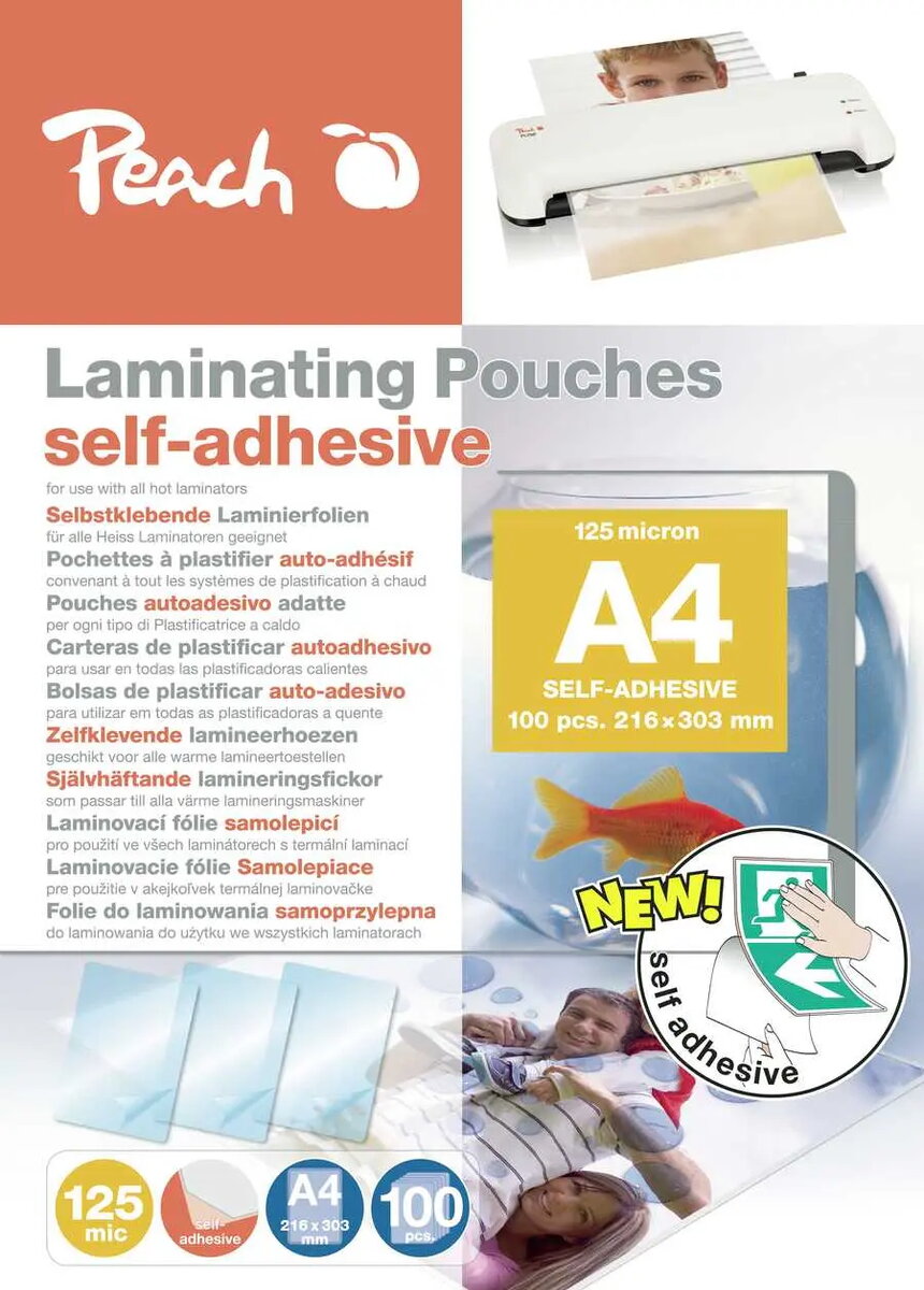 Laminēšanas plēve Peach S-PP525-17 pašlīmējoša A4