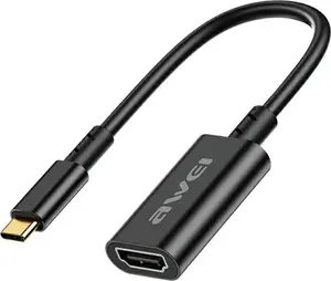 Awei CL-217T USB-C to HDMI adapter, black — supports 4K@30Hz