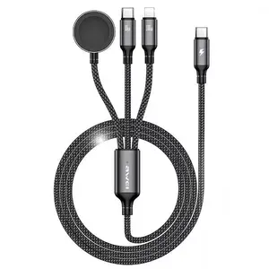 Charging cable Awei W23 3‑in‑1 for USB‑C, Lightning and Watch — up to 100W / 10W support