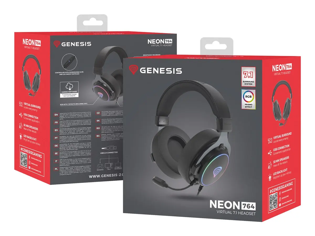 Проводная игровая гарнитура Genesis Neon 764 Черная Photo 19