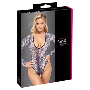 Body cottelli collection L Black Body Snake long-sleeve crotchless powernet 90% polyamide 10% spandex