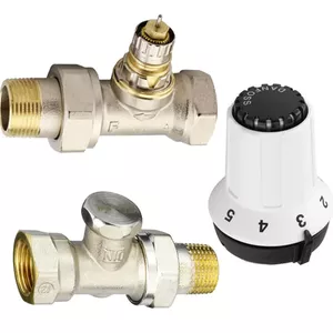 Danfoss Panda Thermostatic Radiator Valve Set with Valve and Lockshield 1/2 inch
