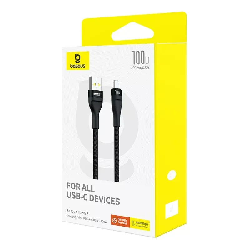 USB A uz USB C kabelis Baseus Flash 2, 2 m, 100 W Photo 7