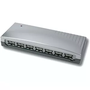 EXSYS 7-Port USB 2.0 Hub 480 Mbit/s Sudrabs
