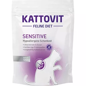 Sauss barības kaķiem KATTOVIT Sensitive Adult, putnu gaļa un lasis, 1,25 kg, bez graudiem, bez lipekļa