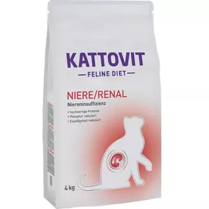 Сухой корм для кошек KATTOVIT Renal ветеринарная диета 4 кг — птица, взрослым, поддержка почек