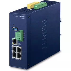 Industrial 5‑Port gateway/controller PLANET IVR‑300, metal enclosure, RS‑485, 9–54V DC, DIN‑rail/wall mount