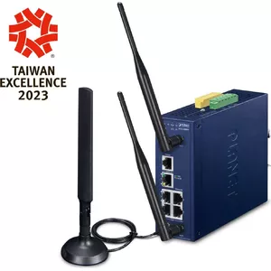 PLANET Industrial 5-Port GE LoRaWAN WLAN Gateway LCG-300W-EU Metal DIN-rail/Wall Mounting