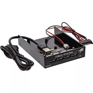 4-портовый USB 3.0 панельный хаб InLine 33395B черный