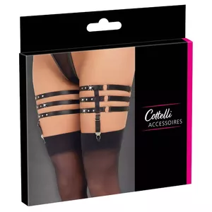 Подвязки cottelli collection 24612771111 размер S/M, регулируемые эластичные ремни, черные