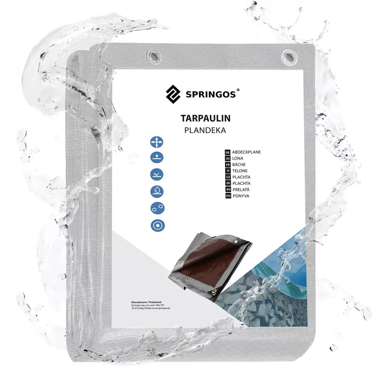 Tarpaulin Springos GA2142 4x7 m 210 g/m² Photo 2