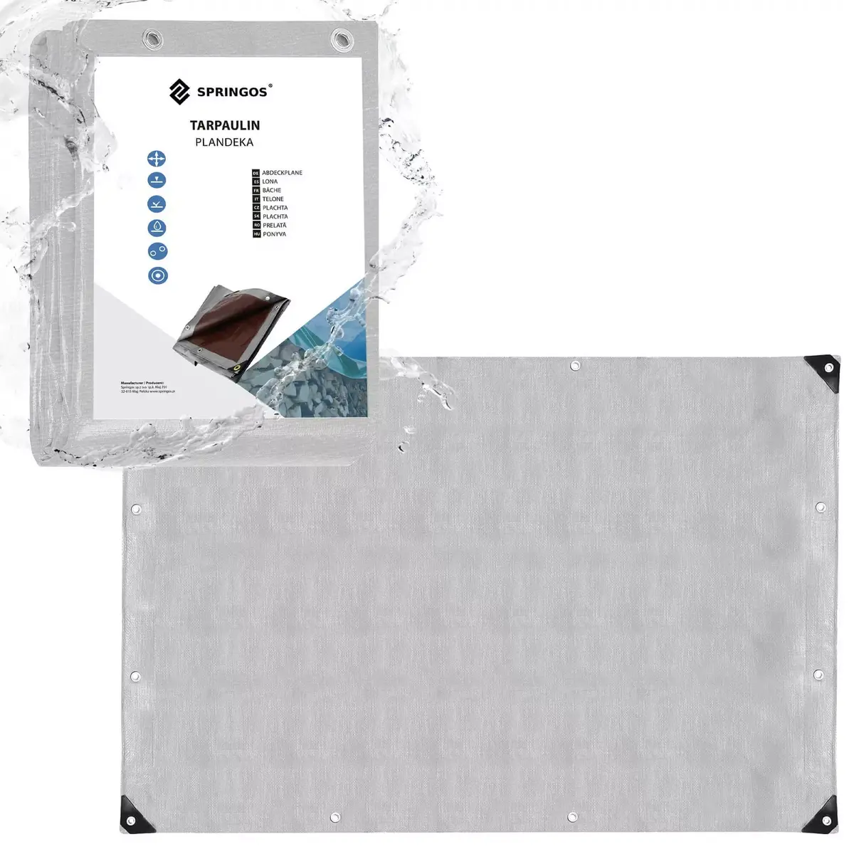 Tarpaulin Springos GA2142 4x7 m 210 g/m² Photo 3